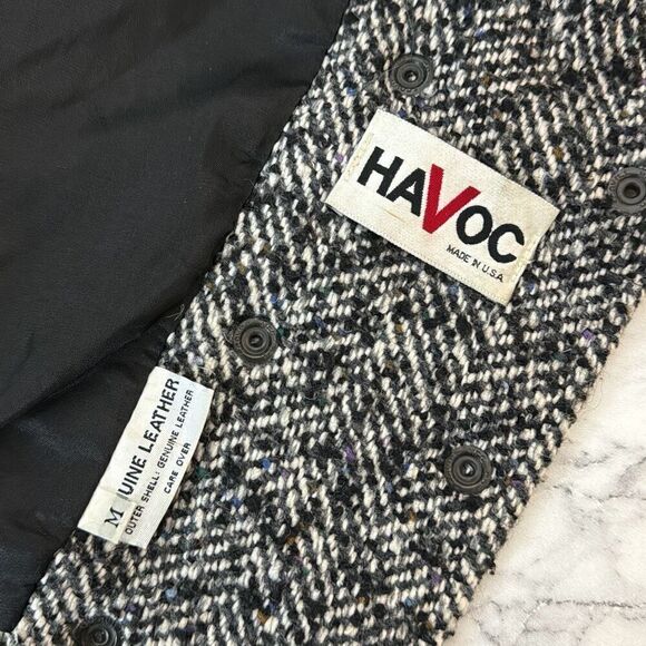 Havoc 80s Vintage Herringbone & Suede Jacket M - Picture 6 of 6